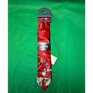 NWT J. GARCIA Silk Christmas Neck Tie Red Collection ONE SIZE